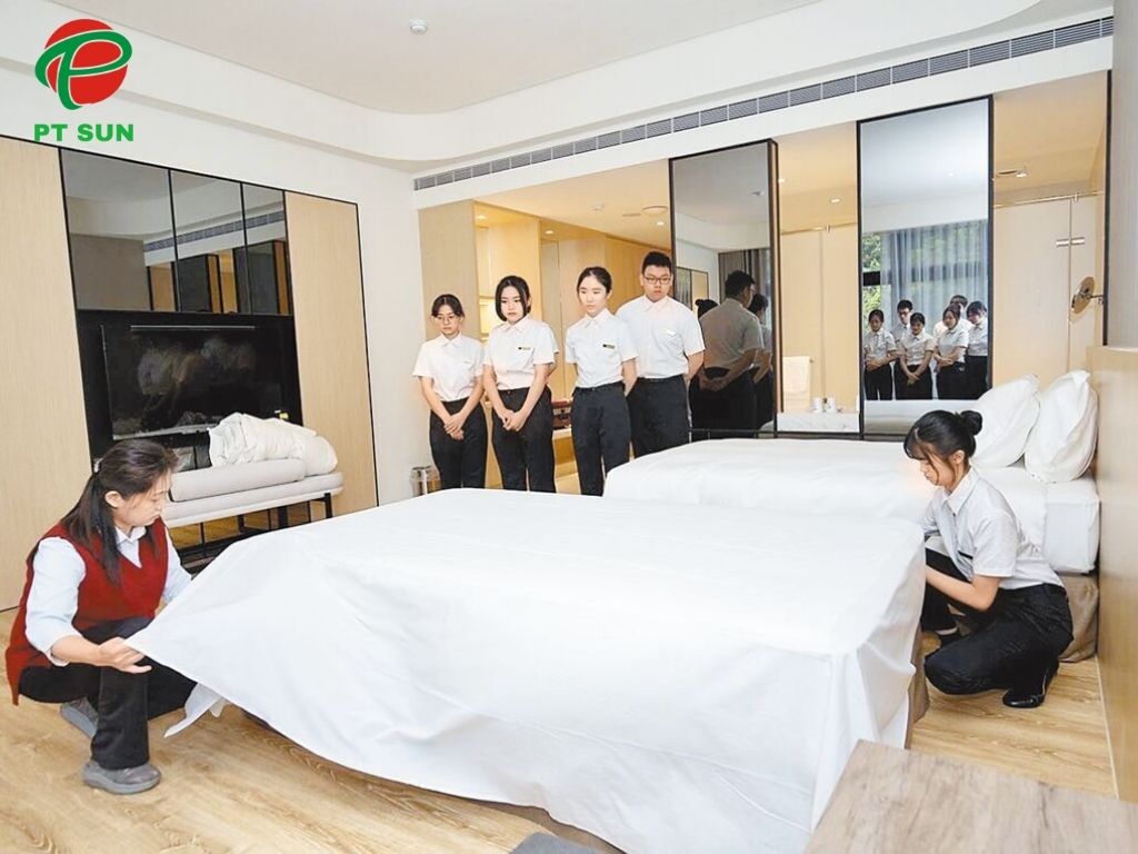 Học Phí và Học Bổng Đại học Hồng Quốc Đức Lâm Là bao nhiêu? 4 sinh viên du lịch khách sạn